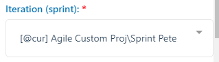 The current sprint marked with [@cur]