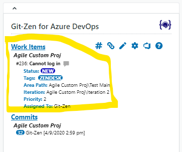 The Linked Work Items section