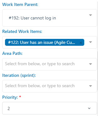 Additional fields for an Azure DevOps work item