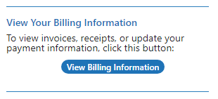 The Billing section of the Help screen