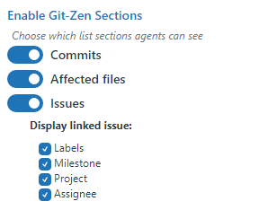 The enable sections setting