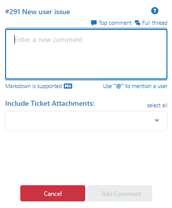 The direct comment window