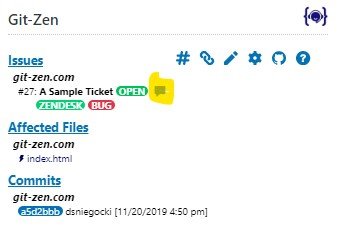 The comment button next to a linked issue