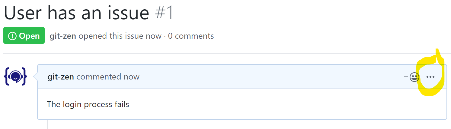The issue actions button