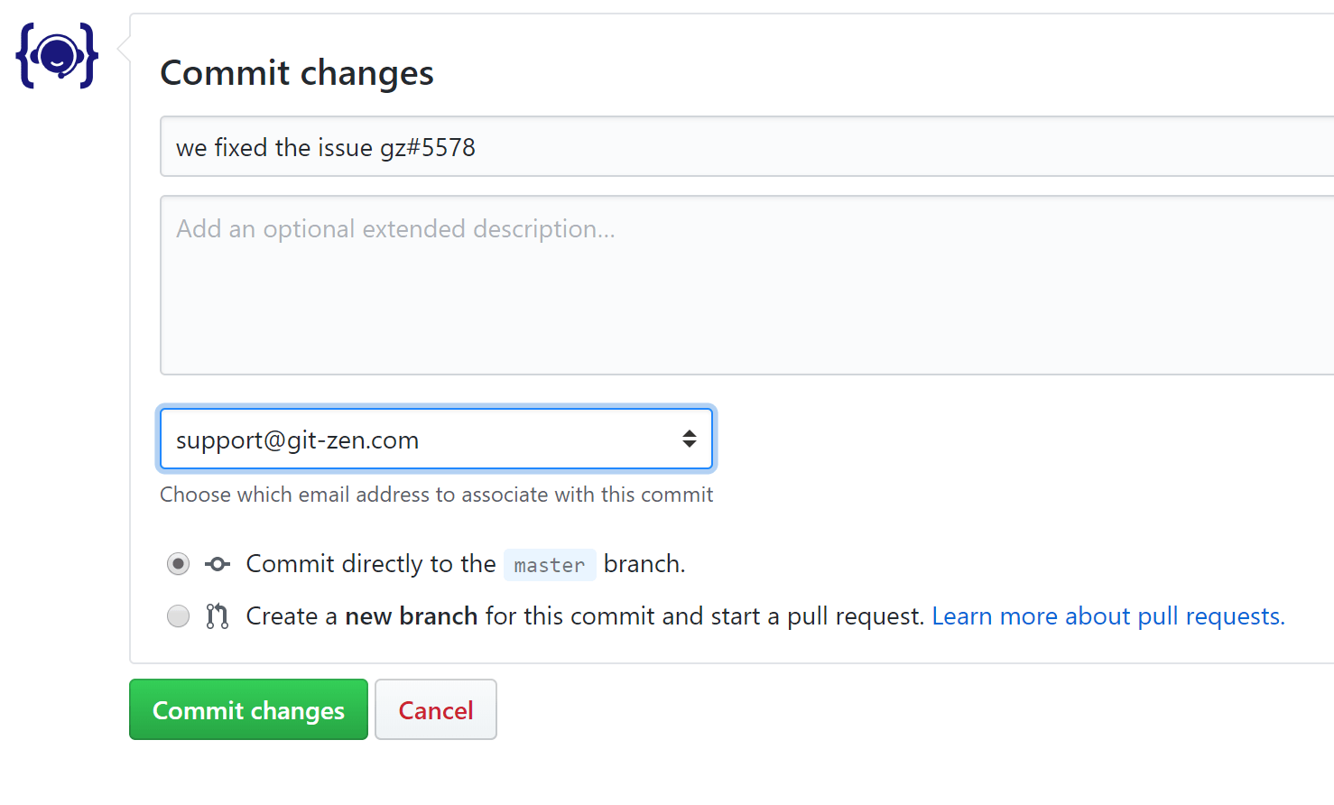 A reference tag in a commit message