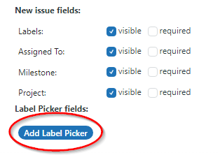 The Add Label Picker button