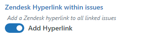 The Zendesk hyperlink in a linked issue