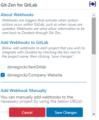 The list of GitLab repositories