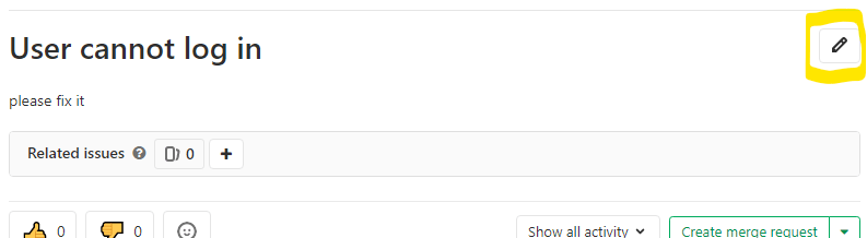 The Edit title and description button