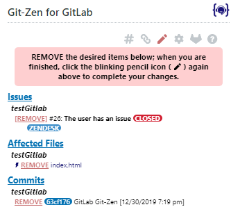 REMOVE next to each list item