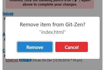 The confirmation prompt